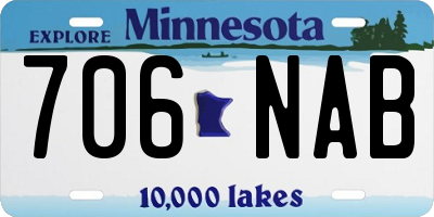MN license plate 706NAB