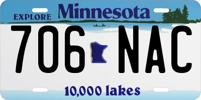 MN license plate 706NAC