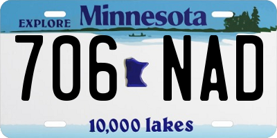 MN license plate 706NAD