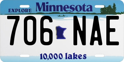 MN license plate 706NAE
