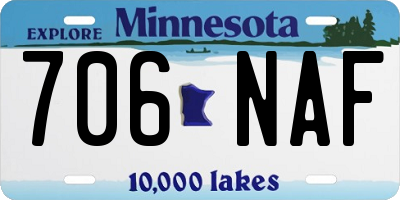 MN license plate 706NAF