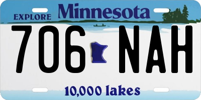 MN license plate 706NAH