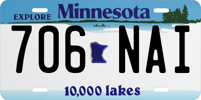MN license plate 706NAI