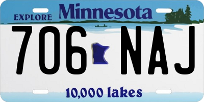 MN license plate 706NAJ