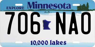 MN license plate 706NAO