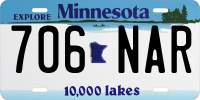 MN license plate 706NAR