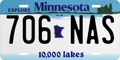 MN license plate 706NAS