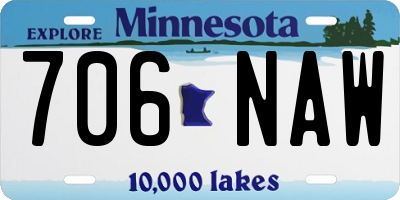 MN license plate 706NAW