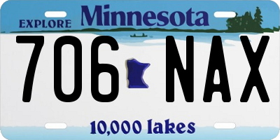 MN license plate 706NAX