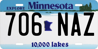 MN license plate 706NAZ