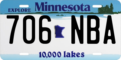 MN license plate 706NBA