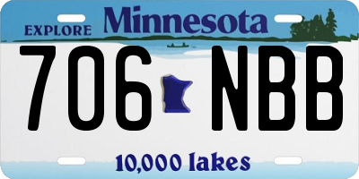 MN license plate 706NBB