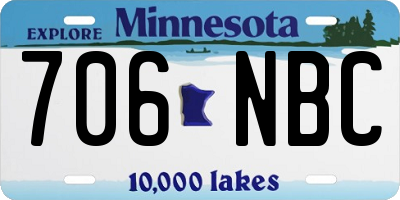MN license plate 706NBC