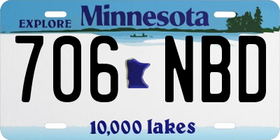 MN license plate 706NBD