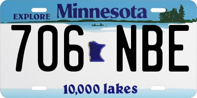 MN license plate 706NBE