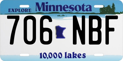 MN license plate 706NBF