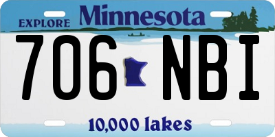 MN license plate 706NBI