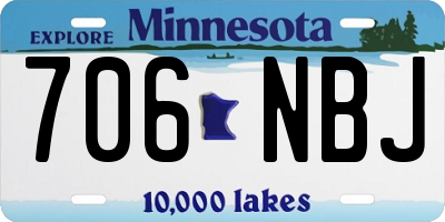 MN license plate 706NBJ