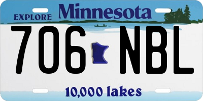 MN license plate 706NBL