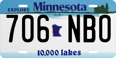 MN license plate 706NBO