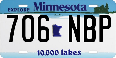 MN license plate 706NBP