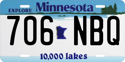 MN license plate 706NBQ