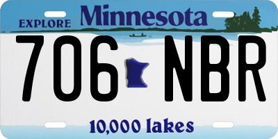 MN license plate 706NBR