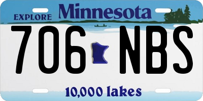MN license plate 706NBS