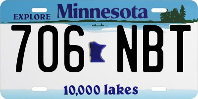 MN license plate 706NBT