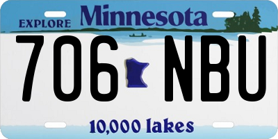 MN license plate 706NBU
