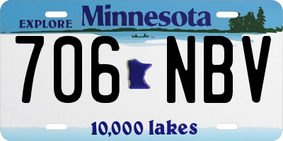 MN license plate 706NBV