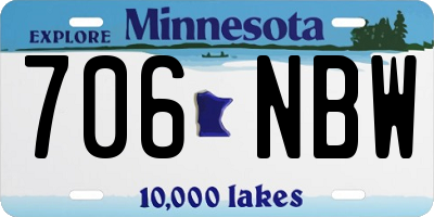 MN license plate 706NBW