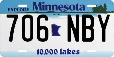 MN license plate 706NBY