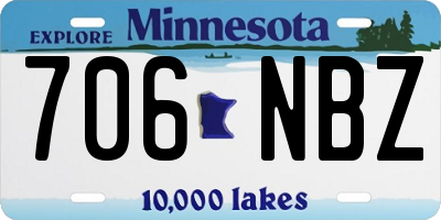 MN license plate 706NBZ