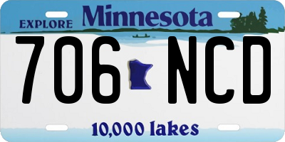 MN license plate 706NCD