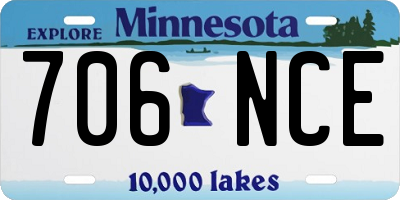 MN license plate 706NCE