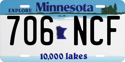 MN license plate 706NCF