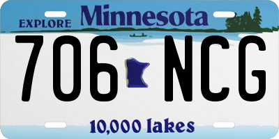MN license plate 706NCG