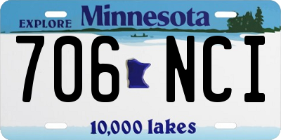MN license plate 706NCI