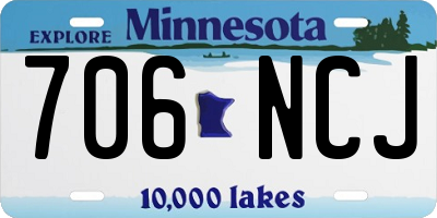 MN license plate 706NCJ
