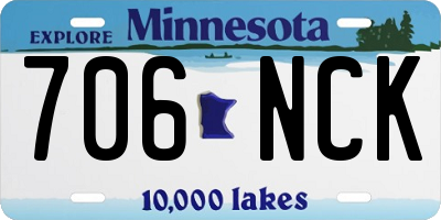 MN license plate 706NCK