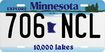 MN license plate 706NCL