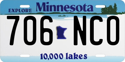 MN license plate 706NCO