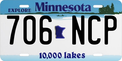MN license plate 706NCP