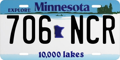 MN license plate 706NCR