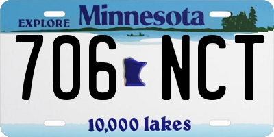 MN license plate 706NCT