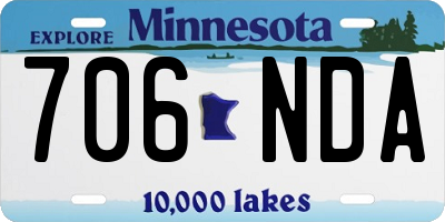 MN license plate 706NDA