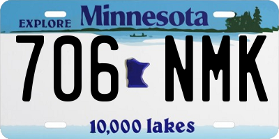MN license plate 706NMK