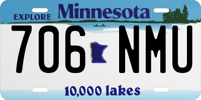 MN license plate 706NMU