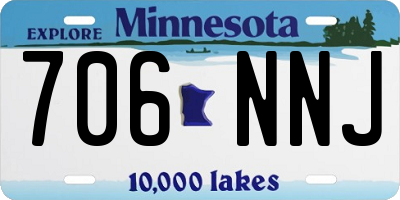 MN license plate 706NNJ